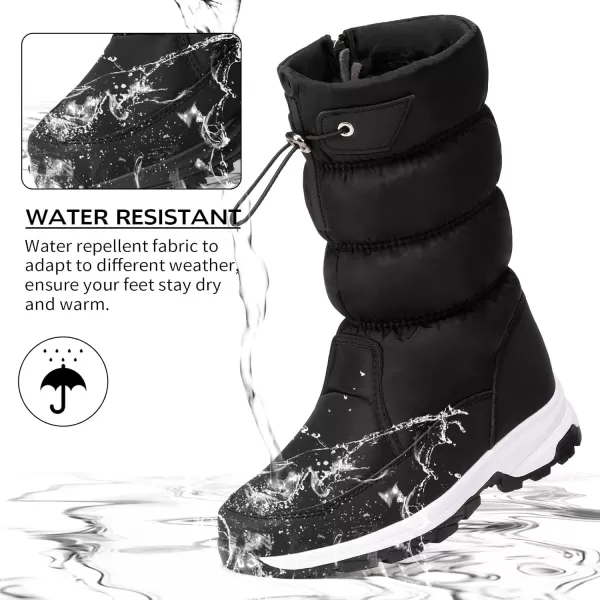 Akk Womens Winter Boots Snow Waterproof Fur Lined Frosty AntiSlip Warm Boot BlackWhite Size 7