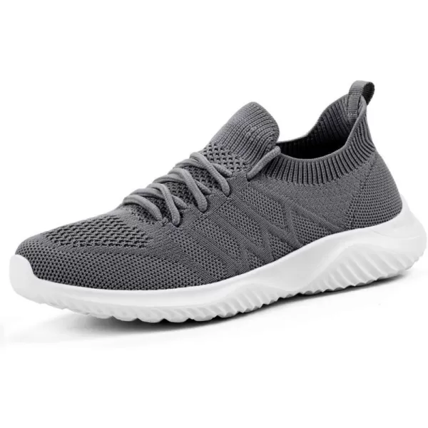 Akk Womens Athletic Walking Shoes  Slip On Sneakers Memory Foam Lightweight Tennis Running Sports Gym Shoe Dark Gray Size 9