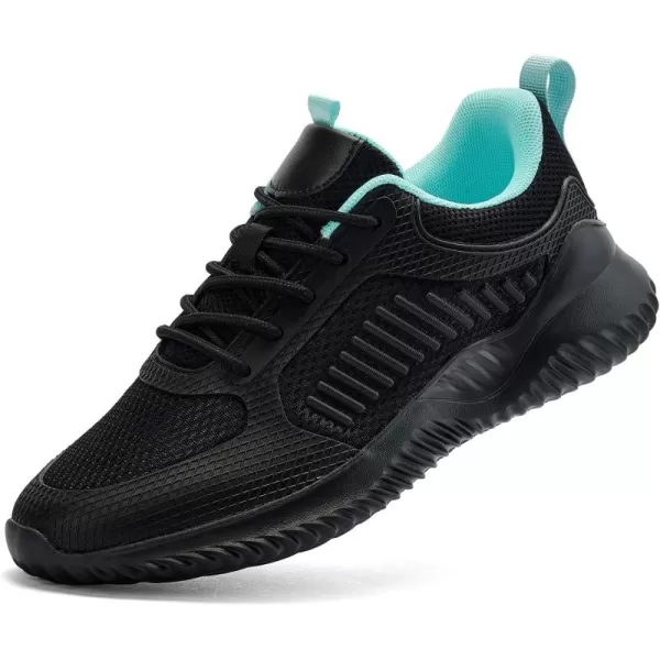 Akk Womens Walking Shoes  Slip On Tennis Running Shoes Memory Foam Comfortable Workout Fashion Sneakers for Gym Indoor Outdoor Black Blue Size 85