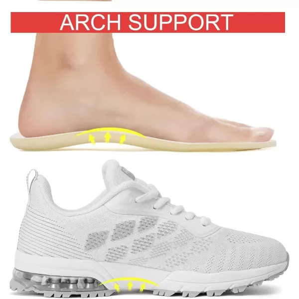 Women Air Athletic Running Shoes  Air Cushion Shoes for Womens Mesh Sneakers Fashion Tennis Breathable Walking Gym Work ShoesD WhiteGrey