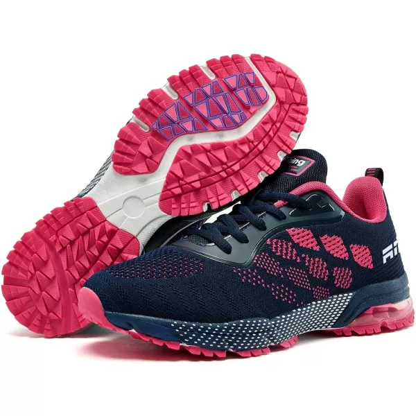 Women Air Athletic Running Shoes  Air Cushion Shoes for Womens Mesh Sneakers Fashion Tennis Breathable Walking Gym Work ShoesE BlueRed