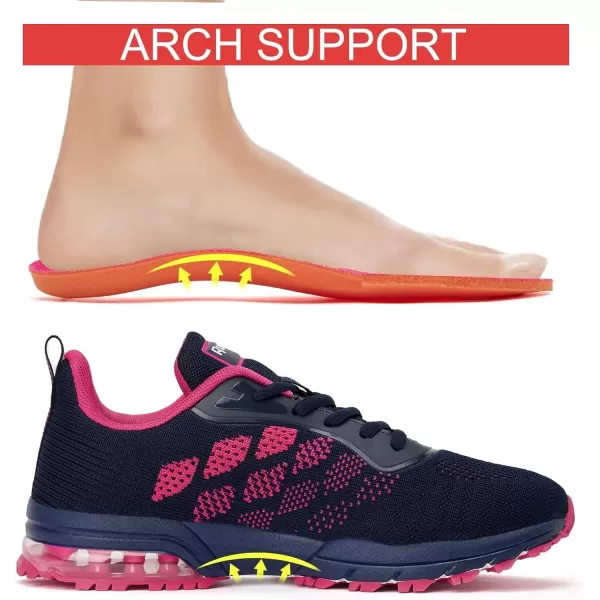 Women Air Athletic Running Shoes  Air Cushion Shoes for Womens Mesh Sneakers Fashion Tennis Breathable Walking Gym Work ShoesE BlueRed