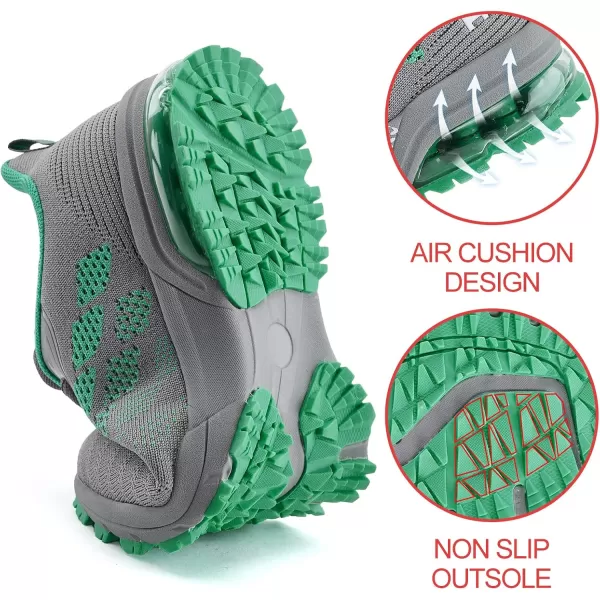 Women Air Athletic Running Shoes  Air Cushion Shoes for Womens Mesh Sneakers Fashion Tennis Breathable Walking Gym Work ShoesG GreyGreen