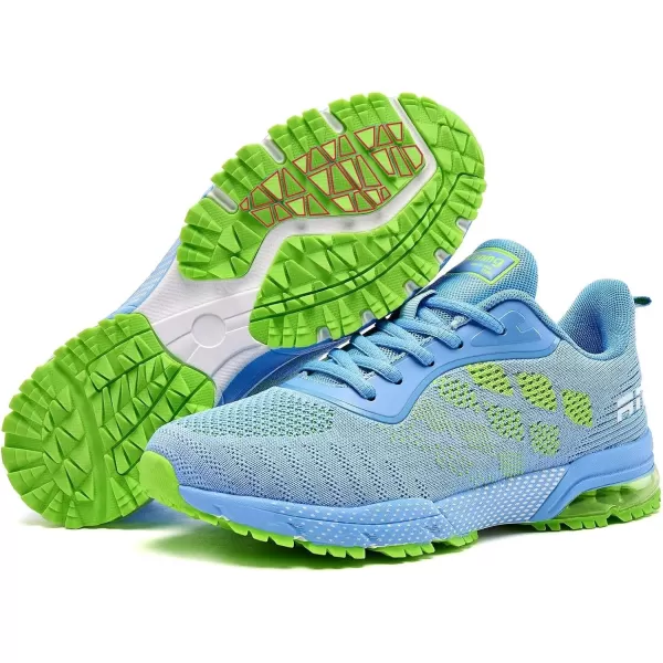 Women Air Athletic Running Shoes  Air Cushion Shoes for Womens Mesh Sneakers Fashion Tennis Breathable Walking Gym Work ShoesJ BlueGreen