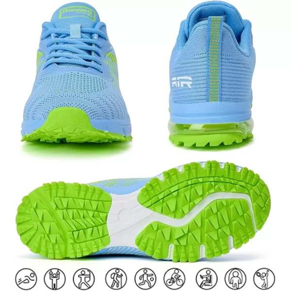 Women Air Athletic Running Shoes  Air Cushion Shoes for Womens Mesh Sneakers Fashion Tennis Breathable Walking Gym Work ShoesJ BlueGreen