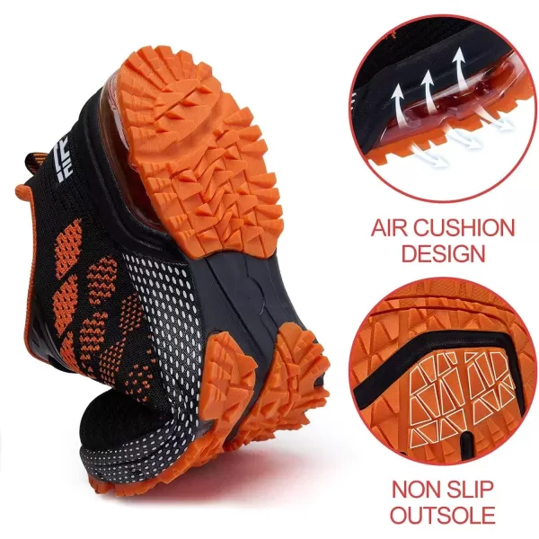 Women Air Athletic Running Shoes  Air Cushion Shoes for Womens Mesh Sneakers Fashion Tennis Breathable Walking Gym Work ShoesK BlackOrange