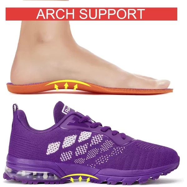 Women Air Athletic Running Shoes  Air Cushion Shoes for Womens Mesh Sneakers Fashion Tennis Breathable Walking Gym Work ShoesL Purple