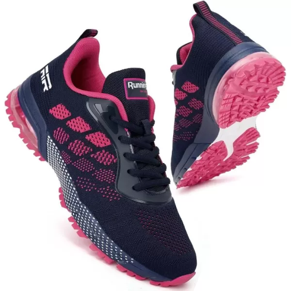 Women Air Athletic Running Shoes  Air Cushion Shoes for Womens Mesh Sneakers Fashion Tennis Breathable Walking Gym Work ShoesE BlueRed