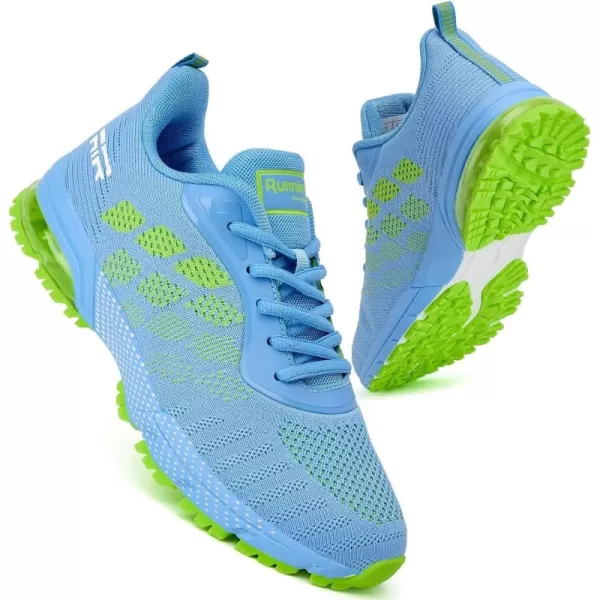 Women Air Athletic Running Shoes  Air Cushion Shoes for Womens Mesh Sneakers Fashion Tennis Breathable Walking Gym Work ShoesJ BlueGreen