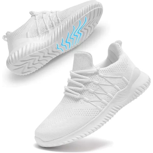 Akk Womens Sneakers Gym Shoes  Slip On Walking Tennis Gym Jogging Sports Athletic Running Sneaker All White US 55EU 36