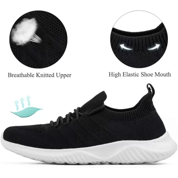 Akk Womens Sneakers Slip on Mesh Socks Comfy Breathable Walking Tennis Casual Work Sports Gym Shoe Clearance Black Size 9