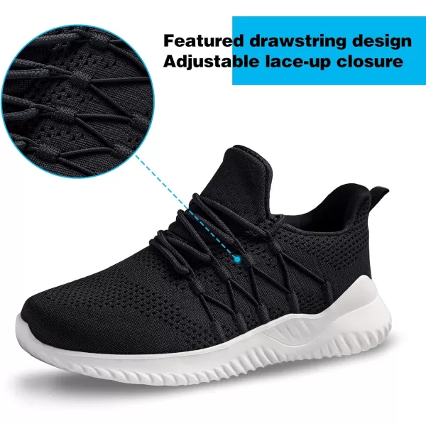 Akk Womens Walking Tennis Shoes  Slip On Memory Foam Lightweight Casual Sneakers for Gym Travel Work Black US 75EU 385