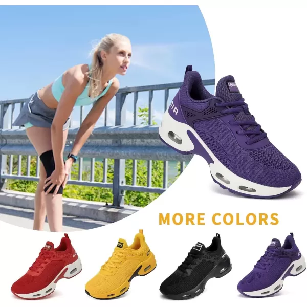 Womens Air Athletic Running Shoes  Air Cushion Shoes for Womens Mesh Walking Fashion Sneakers Breathable Sport Gym Work Tennis Shoes Purple