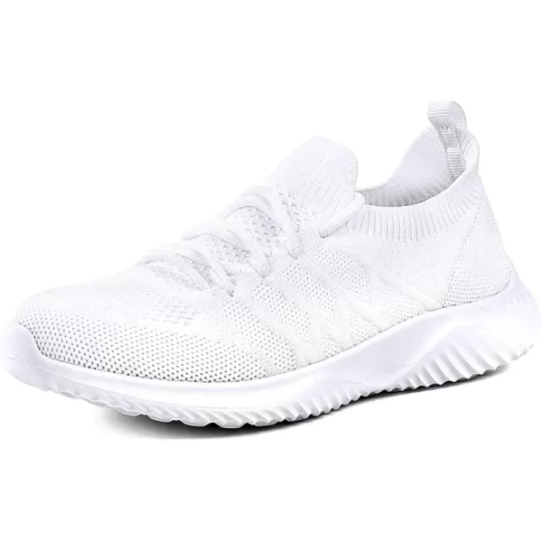 Akk White Sneakers for Women Walking Shoes Womens Comfy Tennis Memory Foam Gym Workout Athletic Nursing Running Work Shoes Size 8