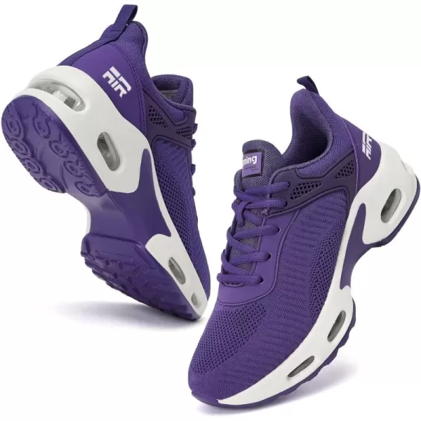 Womens Air Athletic Running Shoes  Air Cushion Shoes for Womens Mesh Walking Fashion Sneakers Breathable Sport Gym Work Tennis Shoes Purple