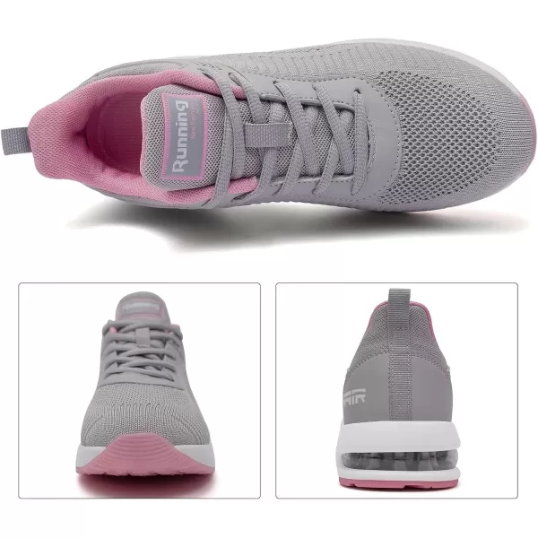 Akk Women Sneakers Running Shoes  Air Athletic Running Shoes Women Walking Tennis Shoes Air Cushion Shoes for Workout Gym Casual Sports15grey