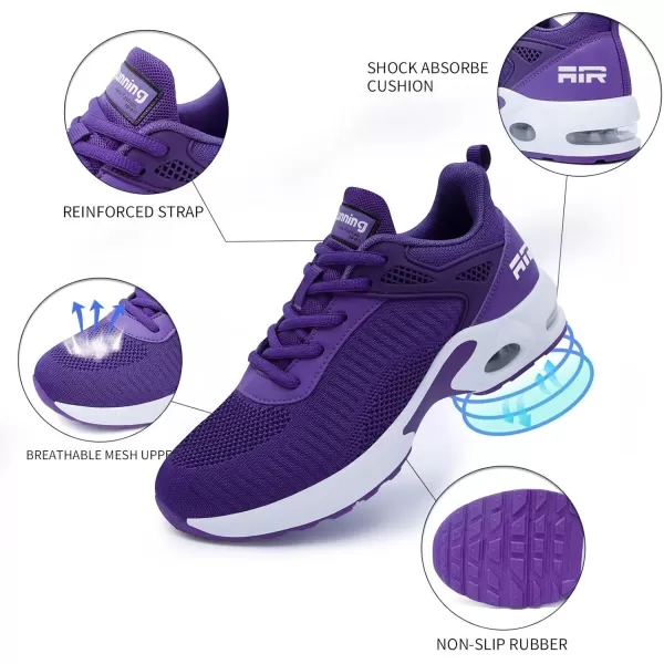 Akk Women Sneakers Running Shoes  Air Athletic Running Shoes Women Walking Tennis Shoes Air Cushion Shoes for Workout Gym Casual Sports16purple