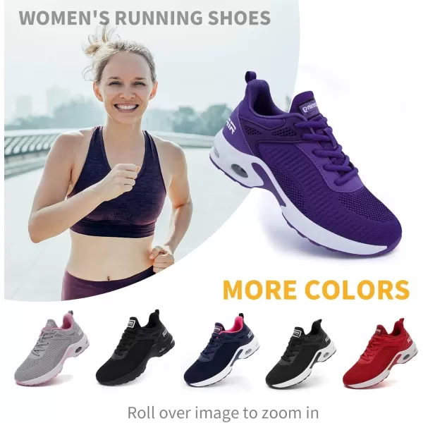 Akk Women Sneakers Running Shoes  Air Athletic Running Shoes Women Walking Tennis Shoes Air Cushion Shoes for Workout Gym Casual Sports16purple