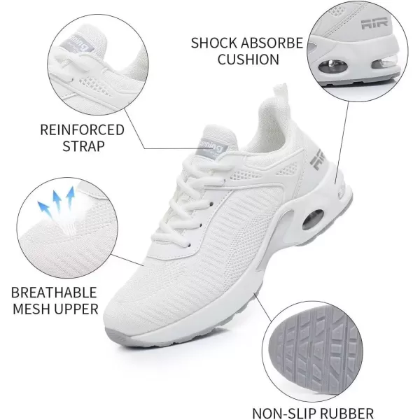 Akk Women Sneakers Running Shoes  Air Athletic Running Shoes Women Walking Tennis Shoes Air Cushion Shoes for Workout Gym Casual SportsBwhite