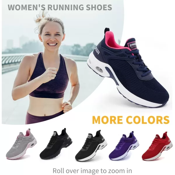 Akk Women Sneakers Running Shoes  Air Athletic Running Shoes Women Walking Tennis Shoes Air Cushion Shoes for Workout Gym Casual SportsEdark Blue