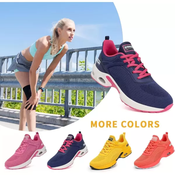 Akk Women Sneakers Running Shoes  Air Athletic Running Shoes Women Walking Tennis Shoes Air Cushion Shoes for Workout Gym Casual SportsFnavy Blue