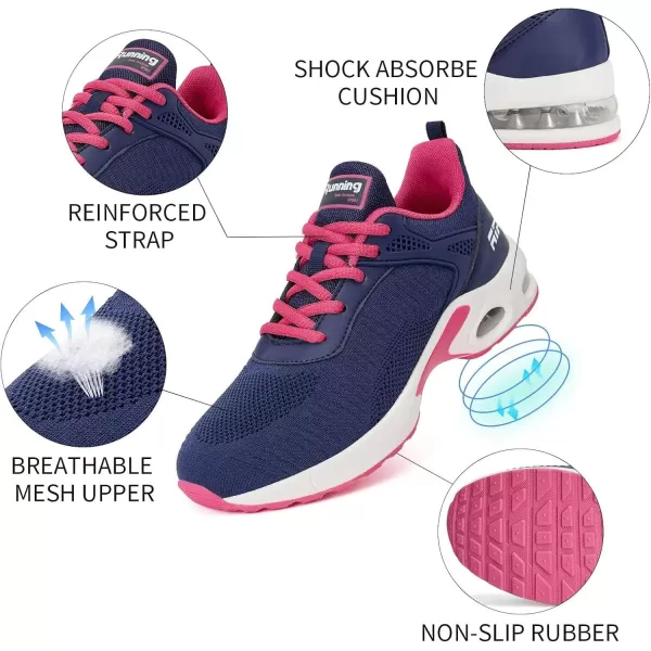 Akk Women Sneakers Running Shoes  Air Athletic Running Shoes Women Walking Tennis Shoes Air Cushion Shoes for Workout Gym Casual SportsFnavy Blue