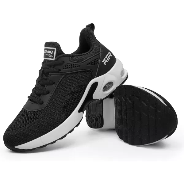 Akk Women Sneakers Running Shoes  Air Athletic Running Shoes Women Walking Tennis Shoes Air Cushion Shoes for Workout Gym Casual SportsJblackwhite