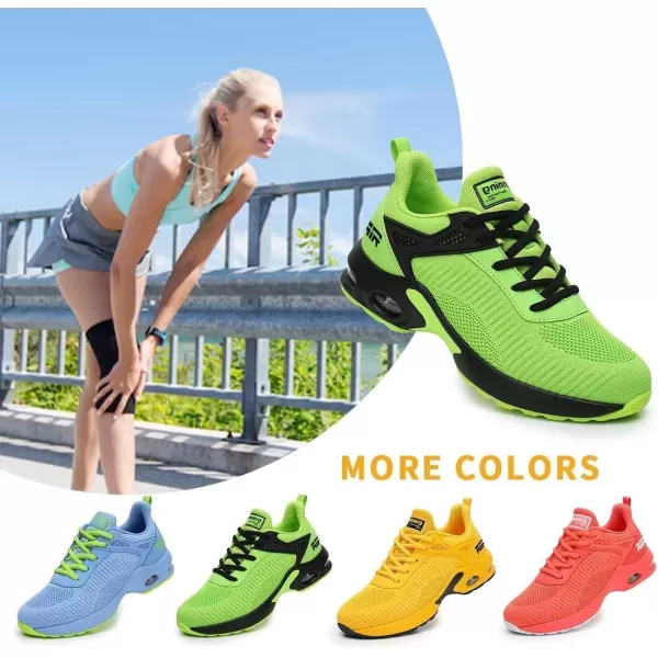 Akk Women Sneakers Running Shoes  Air Athletic Running Shoes Women Walking Tennis Shoes Air Cushion Shoes for Workout Gym Casual SportsLgreen