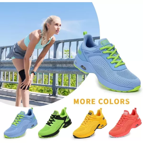 Akk Women Sneakers Running Shoes  Air Athletic Running Shoes Women Walking Tennis Shoes Air Cushion Shoes for Workout Gym Casual SportsMlight Blue