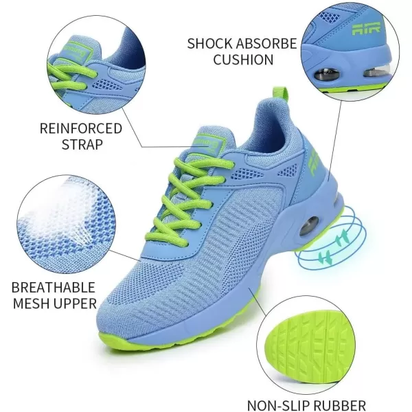 Akk Women Sneakers Running Shoes  Air Athletic Running Shoes Women Walking Tennis Shoes Air Cushion Shoes for Workout Gym Casual SportsMlight Blue