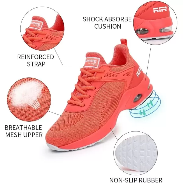 Akk Women Sneakers Running Shoes  Air Athletic Running Shoes Women Walking Tennis Shoes Air Cushion Shoes for Workout Gym Casual SportsNorange