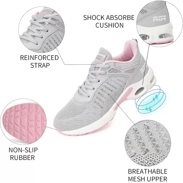 Womens Air Sneakers Running Shoes  Breathable Tennis Shoes for Womens Walking Shoes for Athletic Gym WorkoutGgreycool