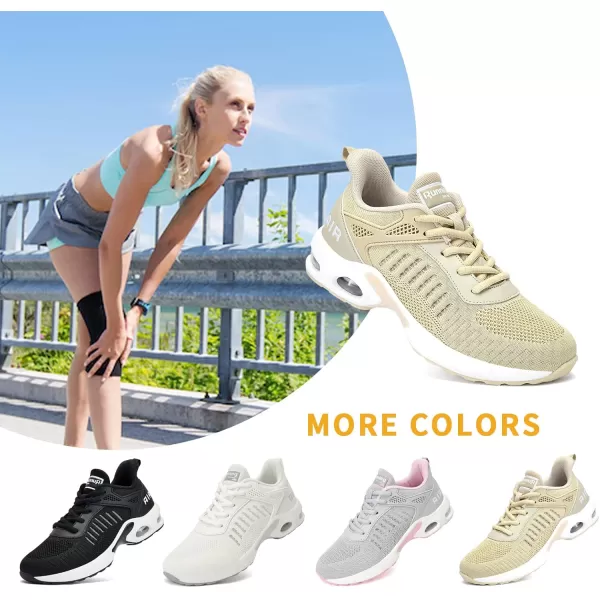 Womens Air Sneakers Running Shoes  Breathable Tennis Shoes for Womens Walking Shoes for Athletic Gym WorkoutKcoolbeige