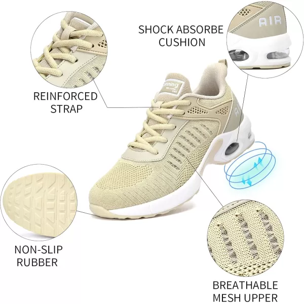 Womens Air Sneakers Running Shoes  Breathable Tennis Shoes for Womens Walking Shoes for Athletic Gym WorkoutKcoolbeige