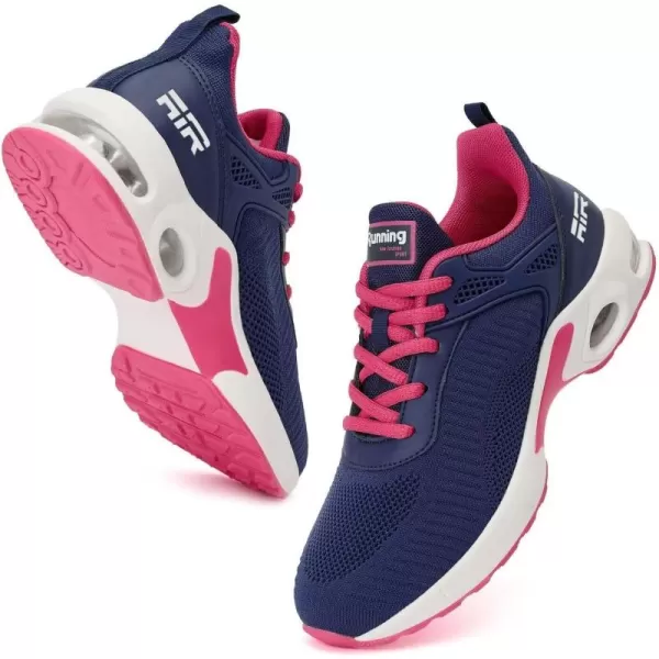 Akk Women Sneakers Running Shoes  Air Athletic Running Shoes Women Walking Tennis Shoes Air Cushion Shoes for Workout Gym Casual SportsFnavy Blue