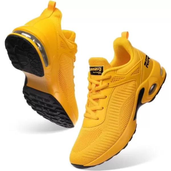 Akk Women Sneakers Running Shoes  Air Athletic Running Shoes Women Walking Tennis Shoes Air Cushion Shoes for Workout Gym Casual SportsIyellow