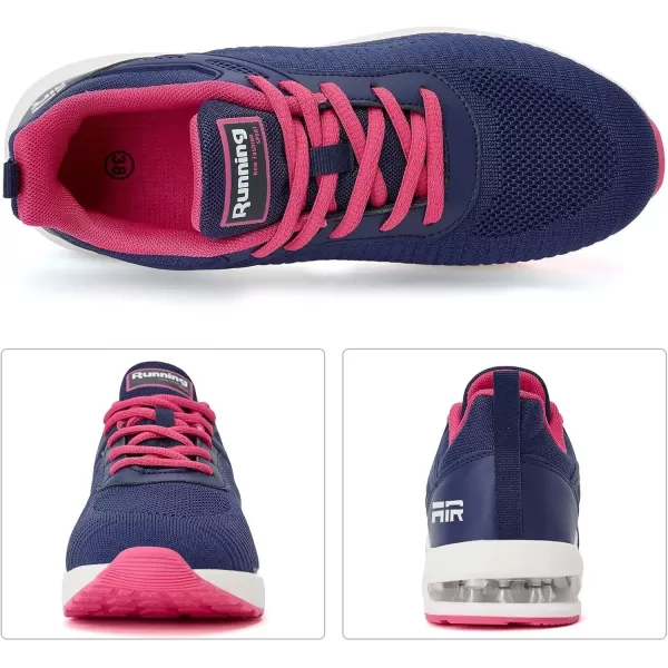 Women Sneakers Running Shoes  Air Athletic Running Shoes Women Walking Tennis Shoes Air Cushion Shoes for Workout Gym Casual SportsFnavy Blue