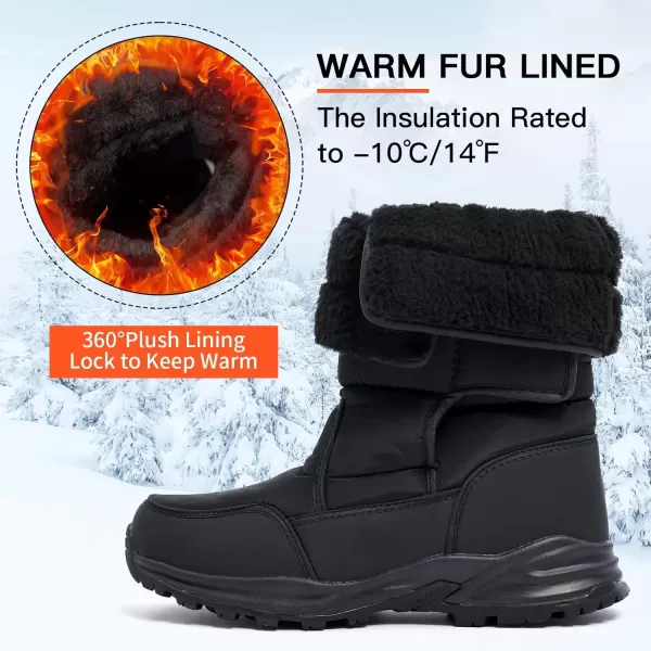 imageAkk Mens Warm Winter Snow Boots Fur Lined Waterproof Boots Outdoor Comfortable Shoes for Men