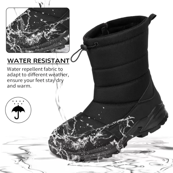 imageAkk Mens Winter Snow Boots Fur Warm Waterproof MidCalf Slip On Outdoor Athletic Black Zipper Size 95