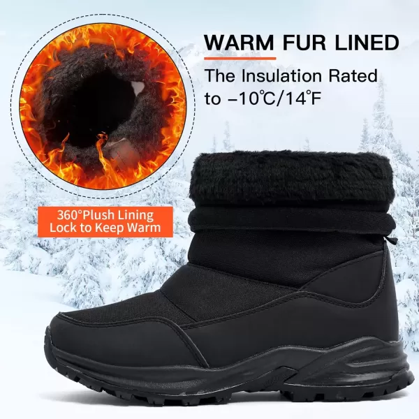 imageAkk Mens Winter Snow Boots Fur Warm Waterproof MidCalf Slip On Outdoor Athletic Black Zipper Size 95