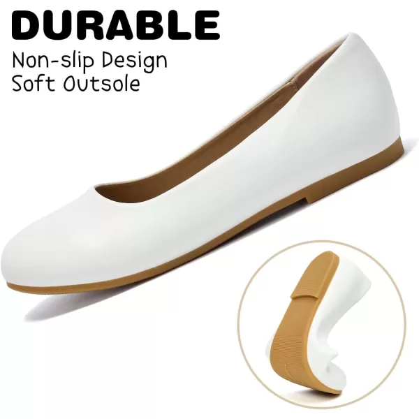 imageAkk Mary Jane Casual Slip On Ballerina Flat Dress Shoes for Daily School White Little Kid Size 3