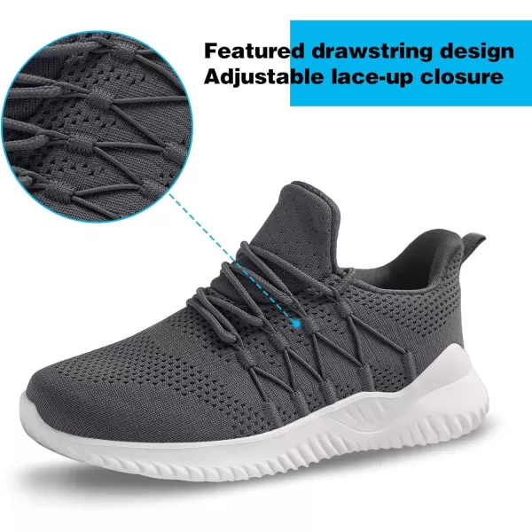 imageAkk Walking Shoes Women Sneakers  Slip on Memory Foam Running Tennis Shoes for Workout Gym Fashion Athletic Sneakers Darkgray Size 75w