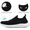 imageAkk Womens Walking Tennis Shoes  Slip On Memory Foam Lightweight Casual Sneakers for Gym Travel Work Out Black Size 75