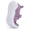 imageWomens Walking Tennis Shoes  Slip On Memory Foam Lightweight Casual Sneakers for Gym Travel Work1803lightpurple