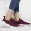 imageWomens Walking Tennis Shoes  Slip On Memory Foam Lightweight Casual Sneakers for Gym Travel Work1803winered