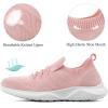 imageWomens Walking Tennis Shoes  Slip On Memory Foam Lightweight Casual Sneakers for Gym Travel Work1804pink