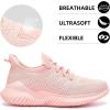 imageWomens Walking Tennis Shoes  Slip On Memory Foam Lightweight Casual Sneakers for Gym Travel WorkPink