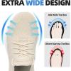 imageWomens Walking Tennis Shoes  Slip On Memory Foam Lightweight Casual Sneakers for Gym Travel WorkWidebeige028