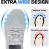 imageWomens Walking Tennis Shoes  Slip On Memory Foam Lightweight Casual Sneakers for Gym Travel WorkWidegray028