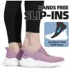 imageWomens Walking Tennis Shoes  Slip On Memory Foam Lightweight Casual Sneakers for Gym Travel WorkWidepurple028